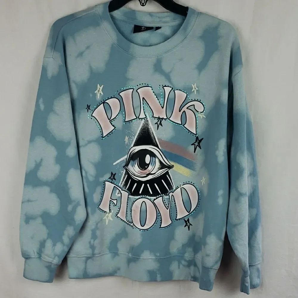 Pink Floyd Women's Medium Blue Tie Dye Sweatshirt